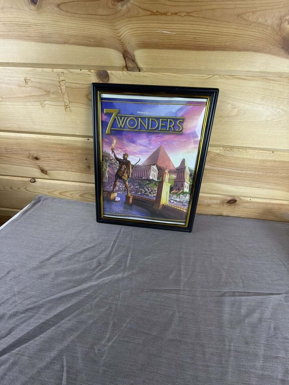 7 Wonders Board Game Cover Art Framed Poster Antoine Bauza Repos Production